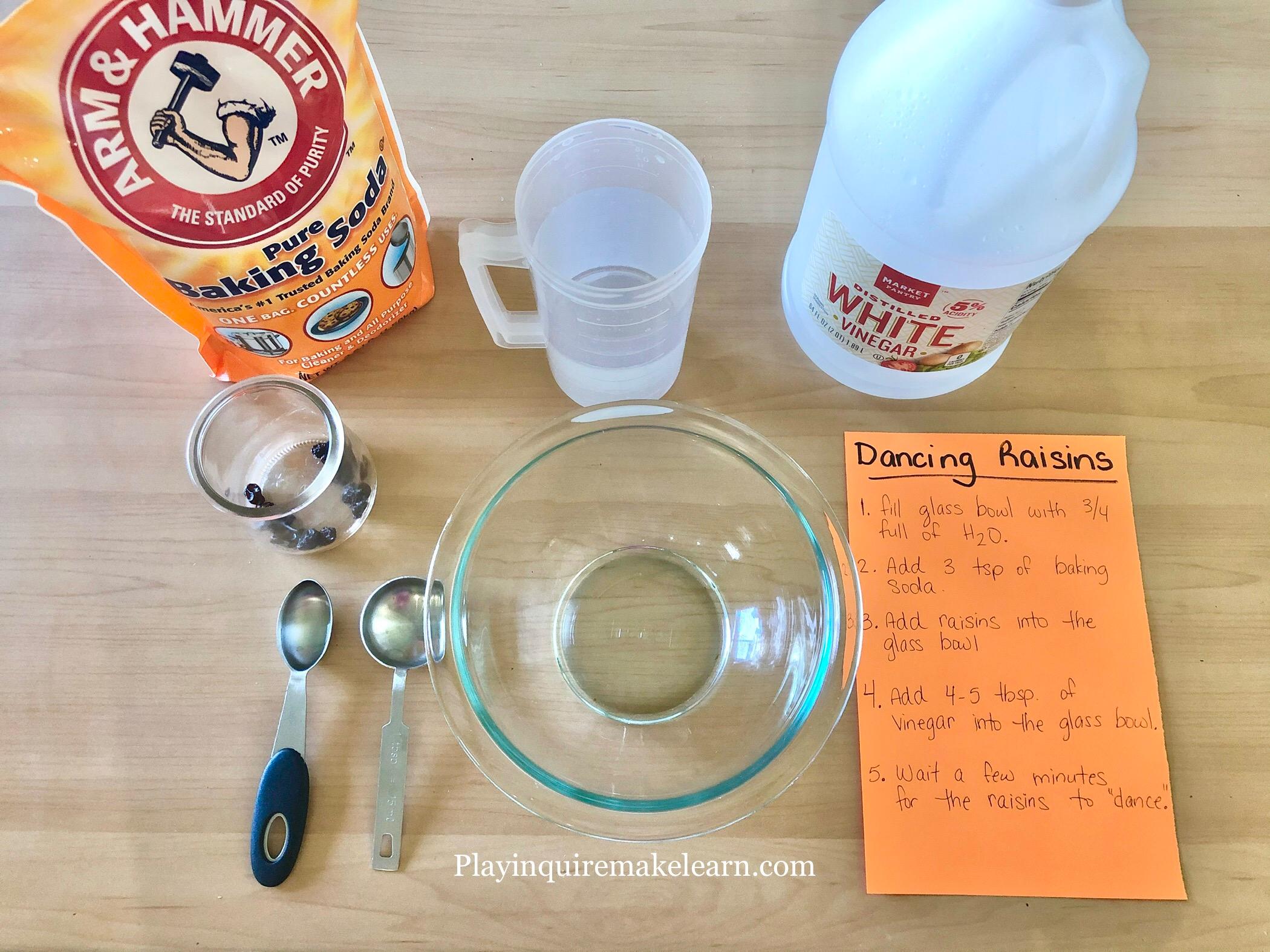 dancing raisins experiment baking soda