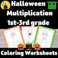 Halloween Multiplication and Coloring Book