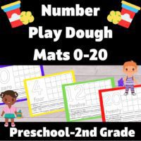 Number Play Dough Mats 0-20 and Practice Number Tracing with Ten Frames
