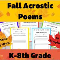 Fall Autumn Acrostic Poem Templates